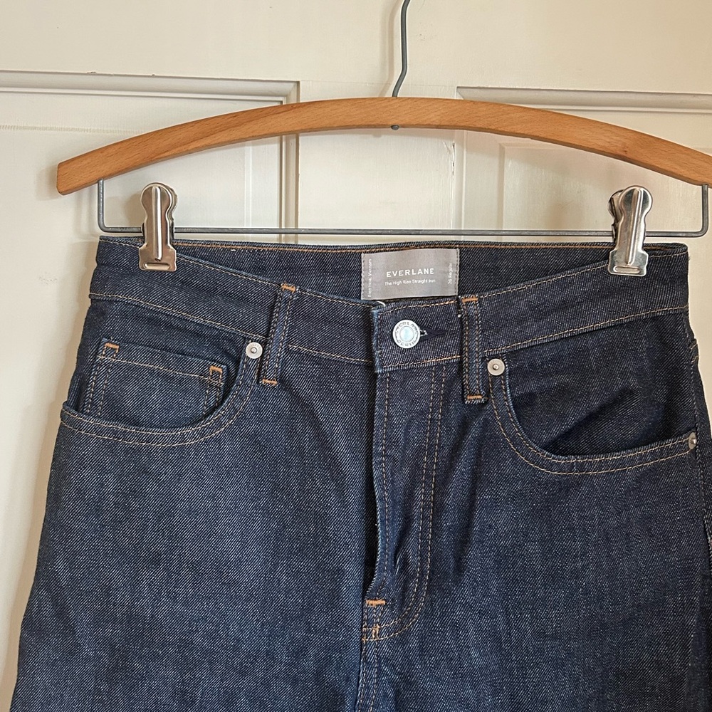 everlane high rise straight jean
